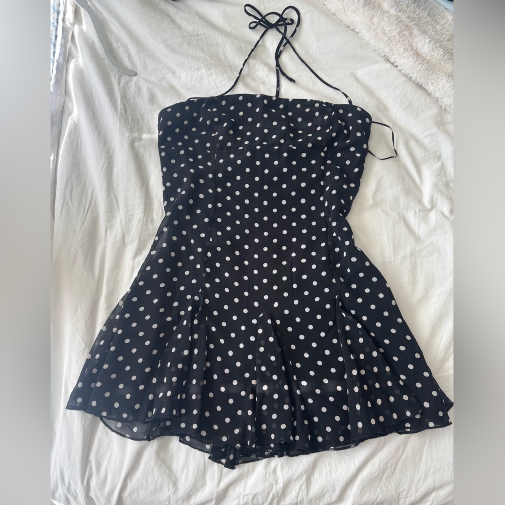 Princess Polly Black and White Polka Dot Mini Dress